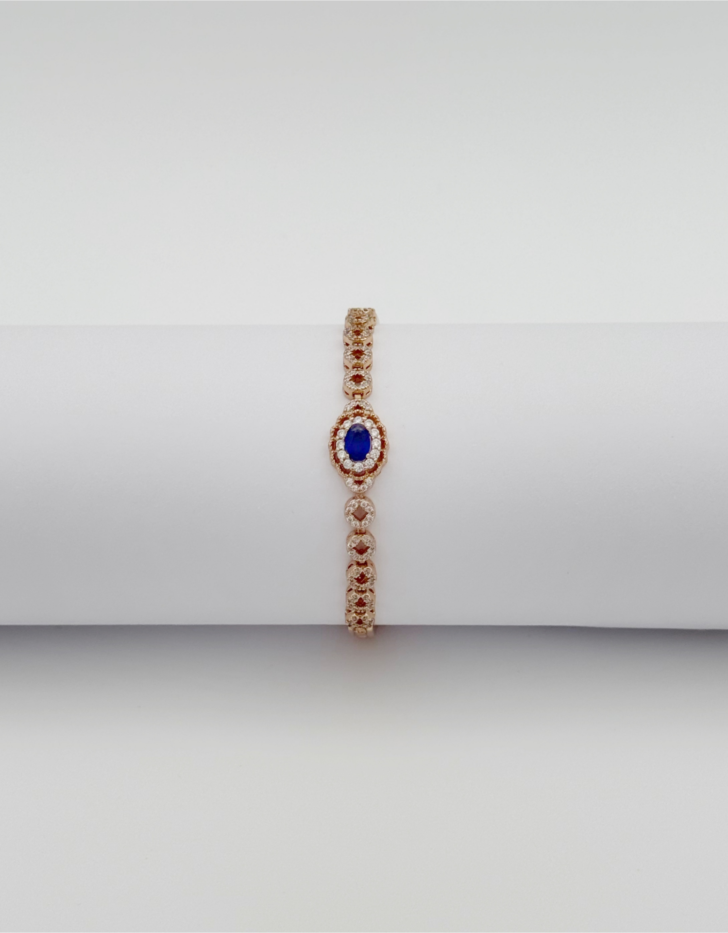 18K Rose Gold Plated Navy Floral Bileklik