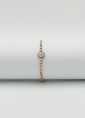 18K Rose Gold Plated Trapez Su yolu Bileklik