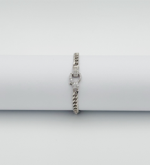 White Gold Plated Shiny Key Bileklik