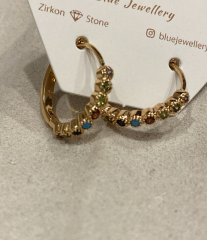 18K Rose Gold Plated Colorful Dream Hoop Küpe