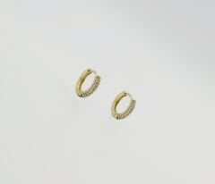 14K Gold Plated Shine Plat Hoop Küpe