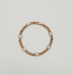 18K Rose Gold Plated Pente Petra Bileklik