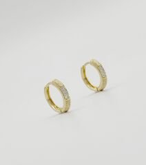 14K Gold Plated İtalian Perle Mini Hoop KÜpe