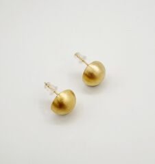 14K Gold Plated Matte Point Stud Küpe