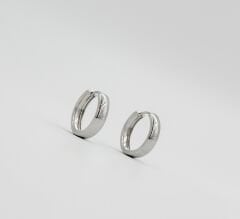 White Gold Plated Epais Hoop Küpe