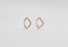 18K Rose Gold Plated Perle Luna Hoop Küpe