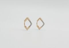 18K Rose Gold Plated Perle Luna Hoop Küpe