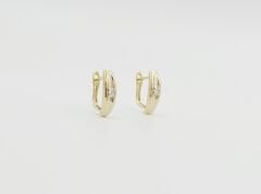 14K Gold Plated Glowy Stone Hoop Küpe