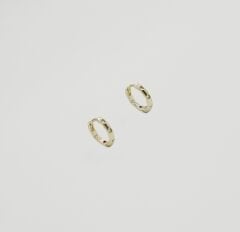 14K Gold Plated Tria Plie Hoop Küpe