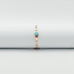 18K Rose Gold Plated Blue Clover Bileklik