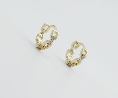 14K Gold Plated Mini Shiny Chain Hoop Küpe