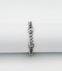 White Gold Plated Diva Taşlı Bileklik