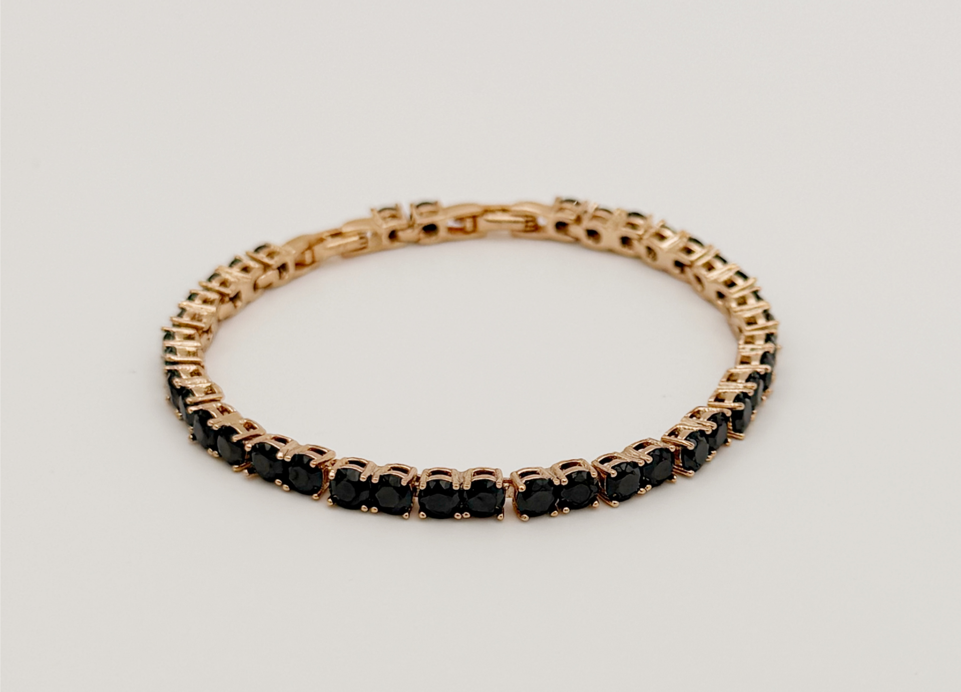 18K Rose Gold Plated Black Shine Su Yolu Bileklik