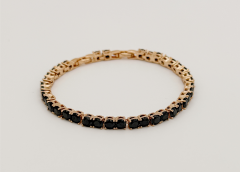 18K Rose Gold Plated Black Shine Su Yolu Bileklik