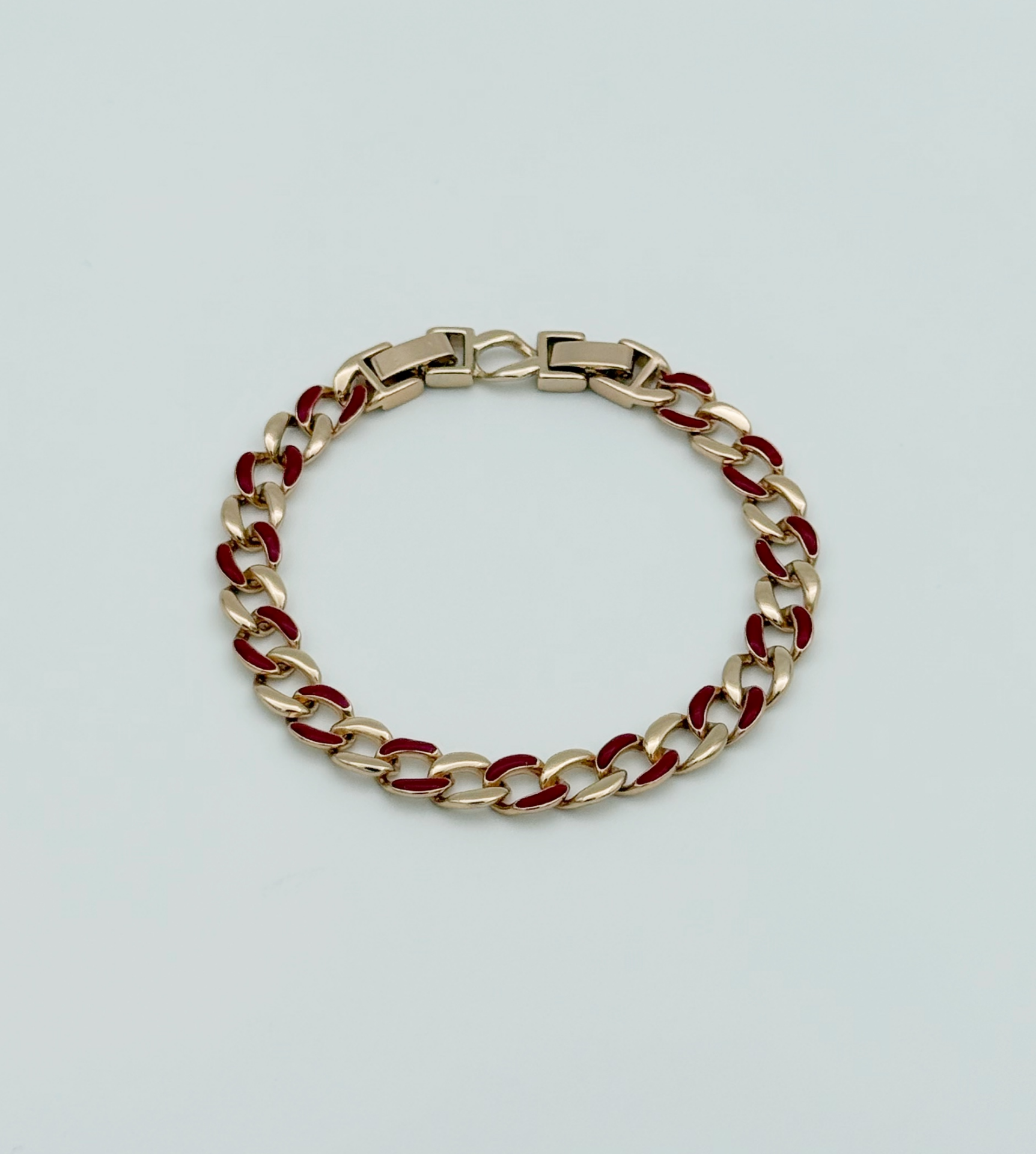 18K Rose Gold Plated Kırmızı Mineli Bileklik