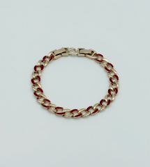 18K Rose Gold Plated Kırmızı Mineli Bileklik