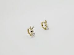 14K Gold Plated Lapin Hoop Küpe