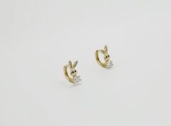 14K Gold Plated Lapin Hoop Küpe