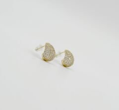 14K Gold Plated Brillante Mois Stud Küpe