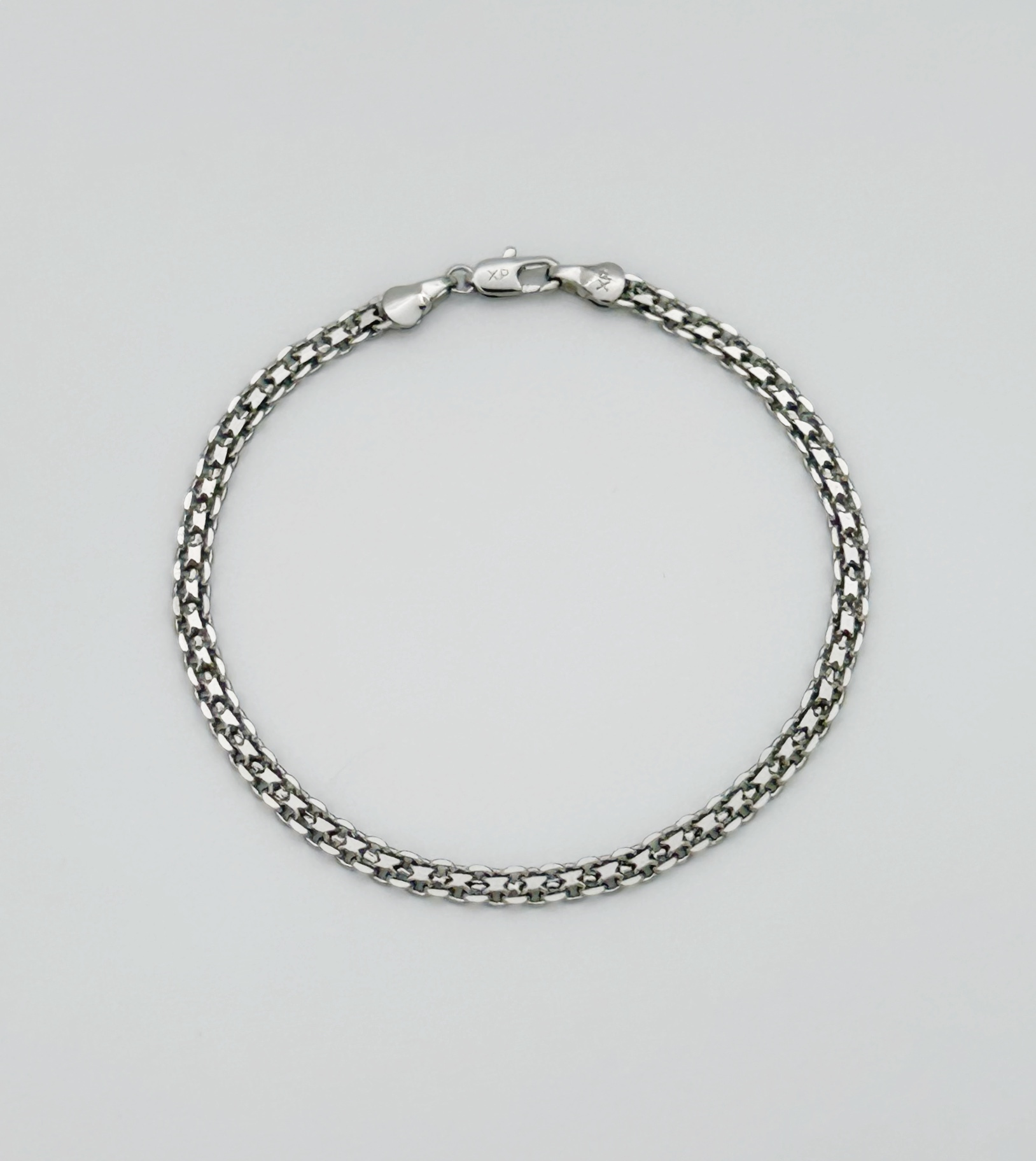 White Gold Plated Ness Zincir Bileklik