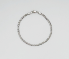 White Gold Plated Hasır Bileklik