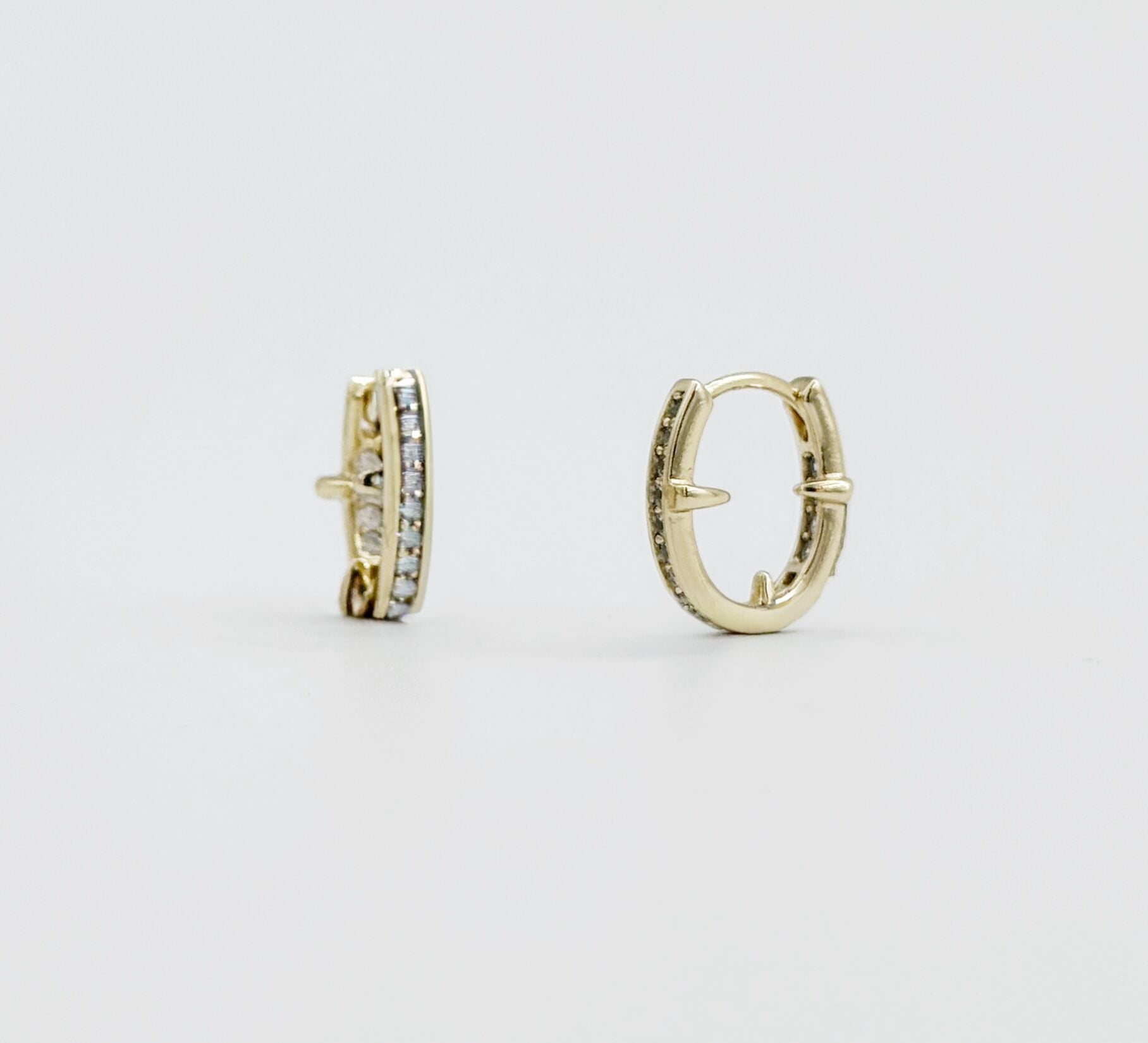 14K Gold Plated Pointed Shine Hoop Küpe