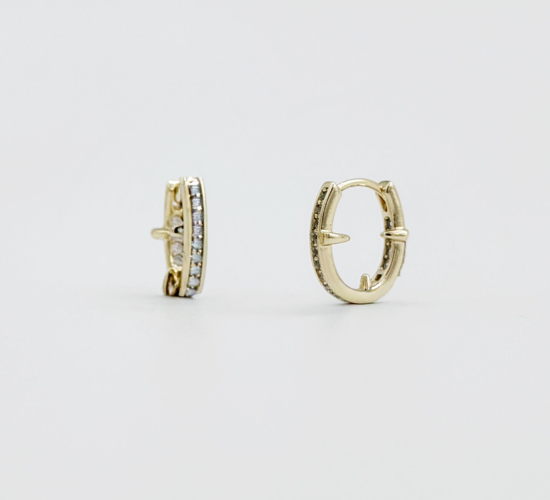 14K Gold Plated Pointed Shine Hoop Küpe