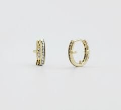 14K Gold Plated Pointed Shine Hoop Küpe