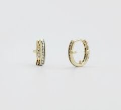 14K Gold Plated Pointed Shine Hoop Küpe