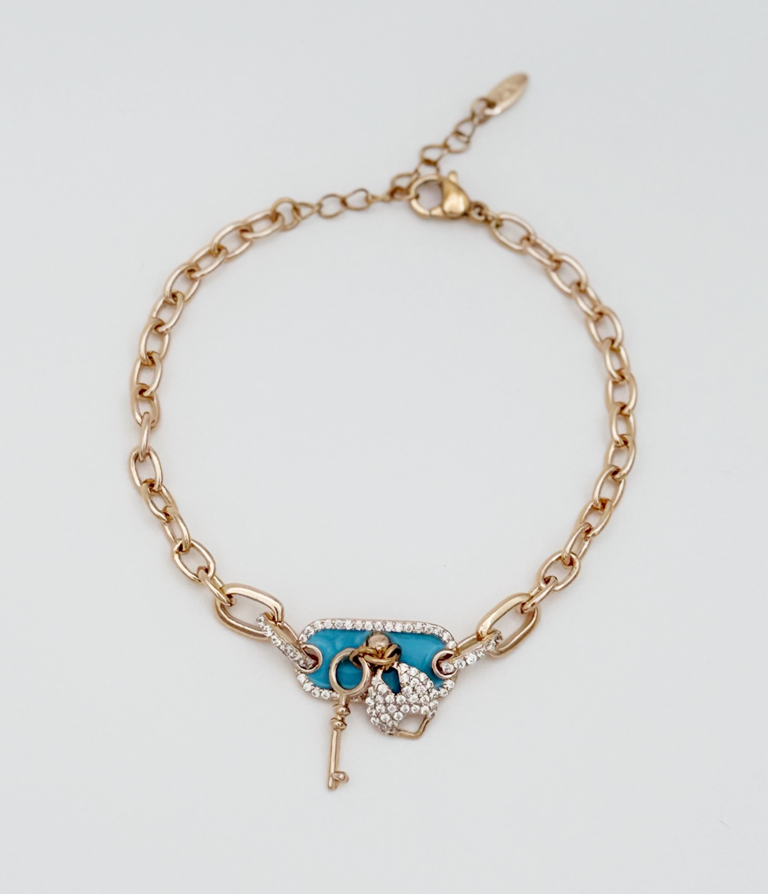 18K Rose Gold Plated Blue Secret Bileklik