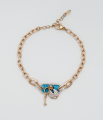 18K Rose Gold Plated Blue Secret Bileklik
