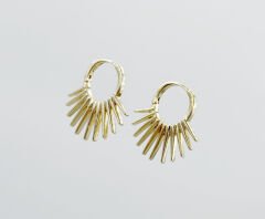 14K Gold Plated Arrow Hoop Küpe