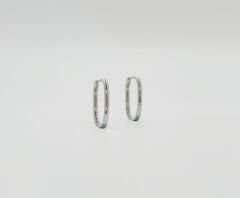 White Gold Plated Slim Node Hoop Küpe