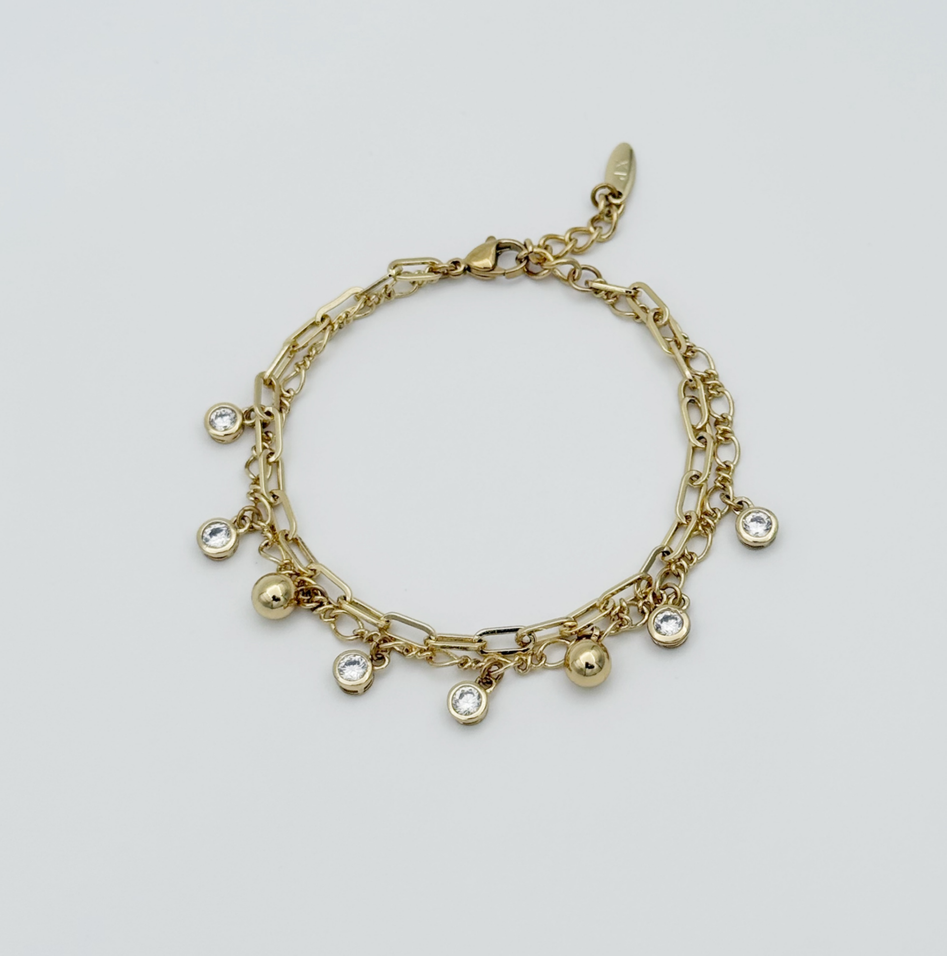 14K Gold Plated Sallantılı Ataç Bileklik