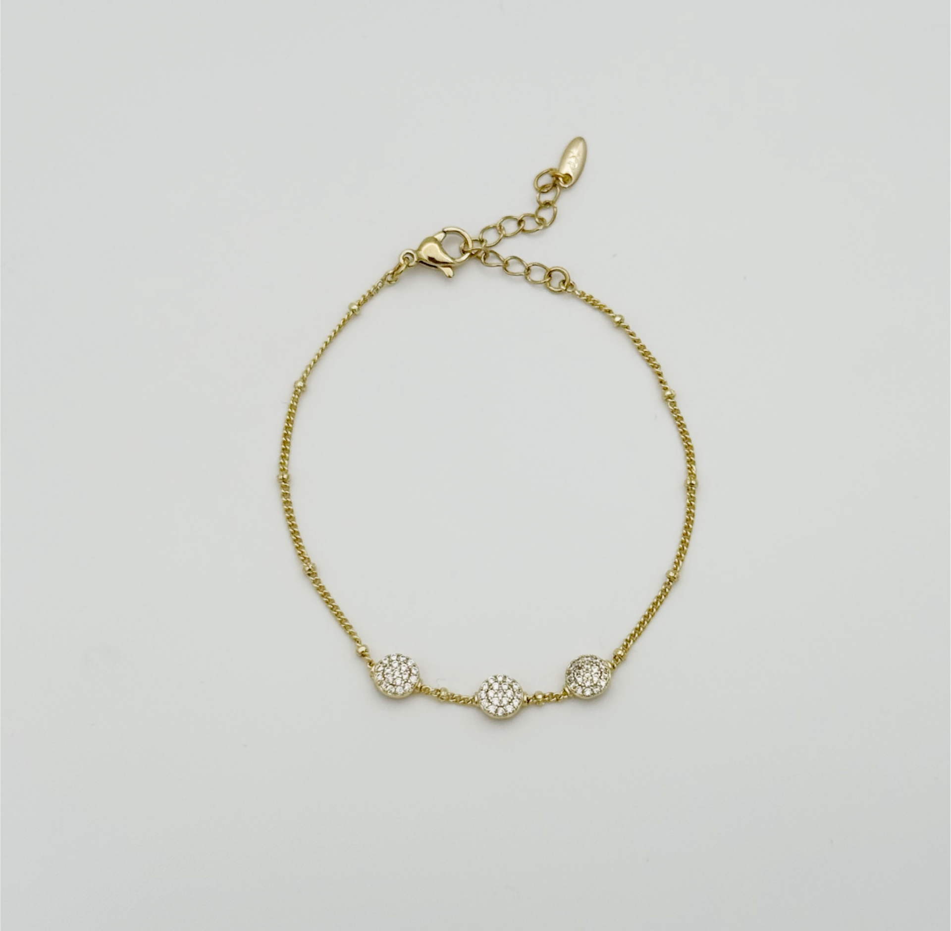 14K Gold Plated Triple Trapez Bileklik