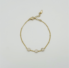 14K Gold Plated Triple Trapez Bileklik