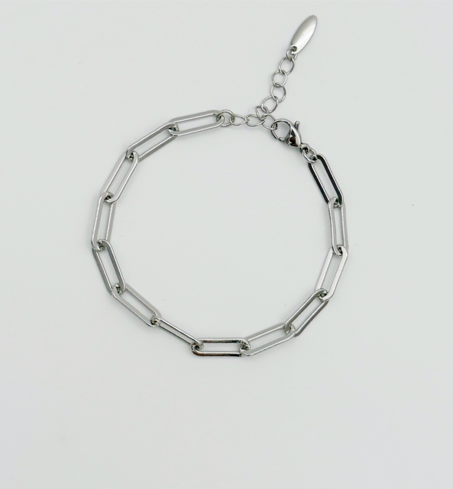 White Gold Plated Ataç Bileklik