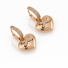 18K Rose Gold Plated Closed To Love Drop Küpe