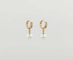 18K Gold Plated Mini Pearl Drop Küpe