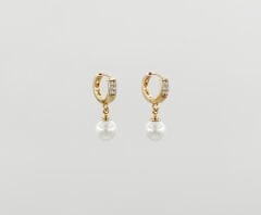 18K Gold Plated Mini Pearl Drop Küpe