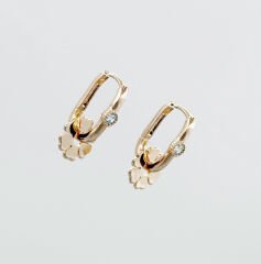 18K Rose Gold Plated Lucky Hoop Küpe