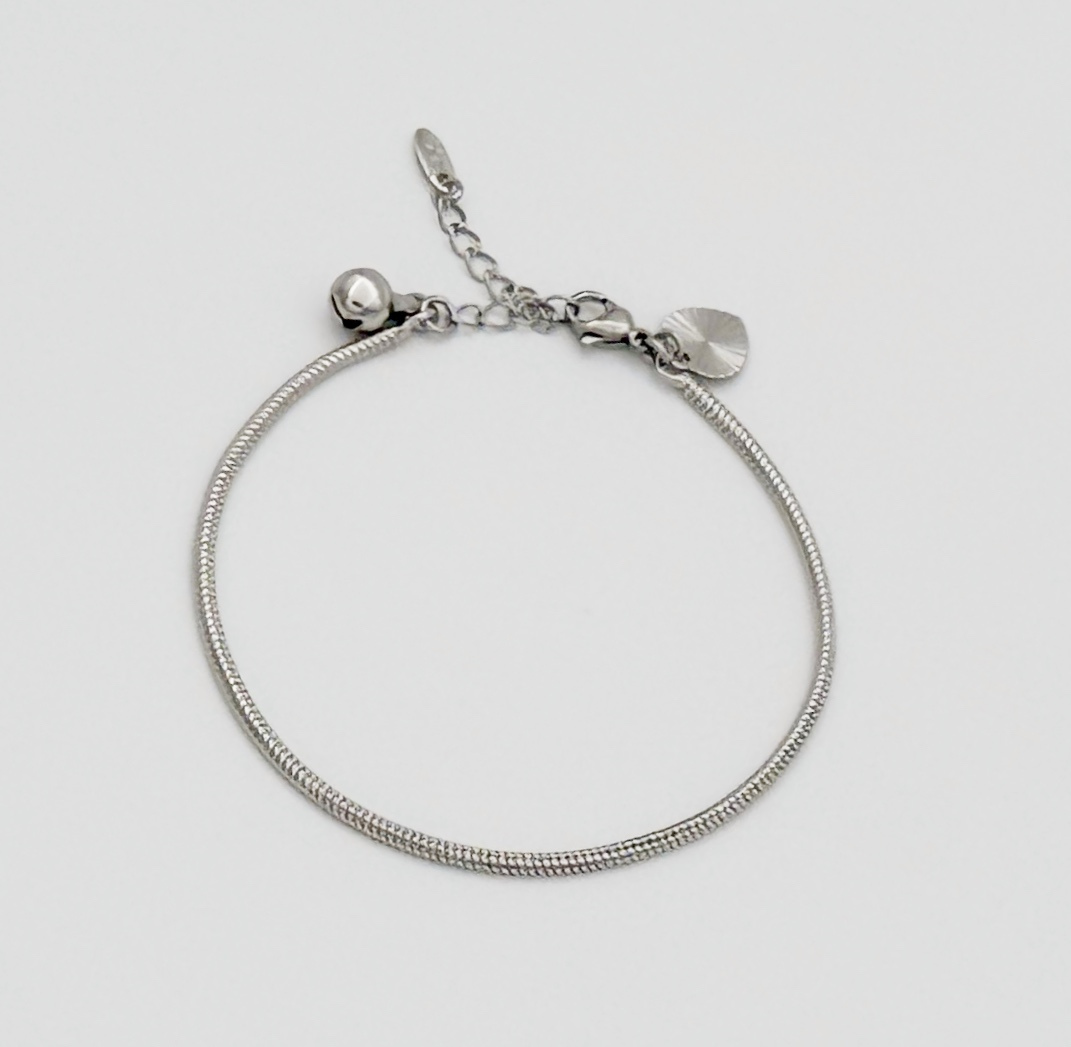 White Gold Plated 1mm İtalian Zincir Bileklik