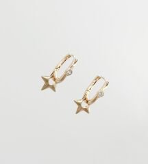 18K Rose Gold Plated Starly Hoop Küpe