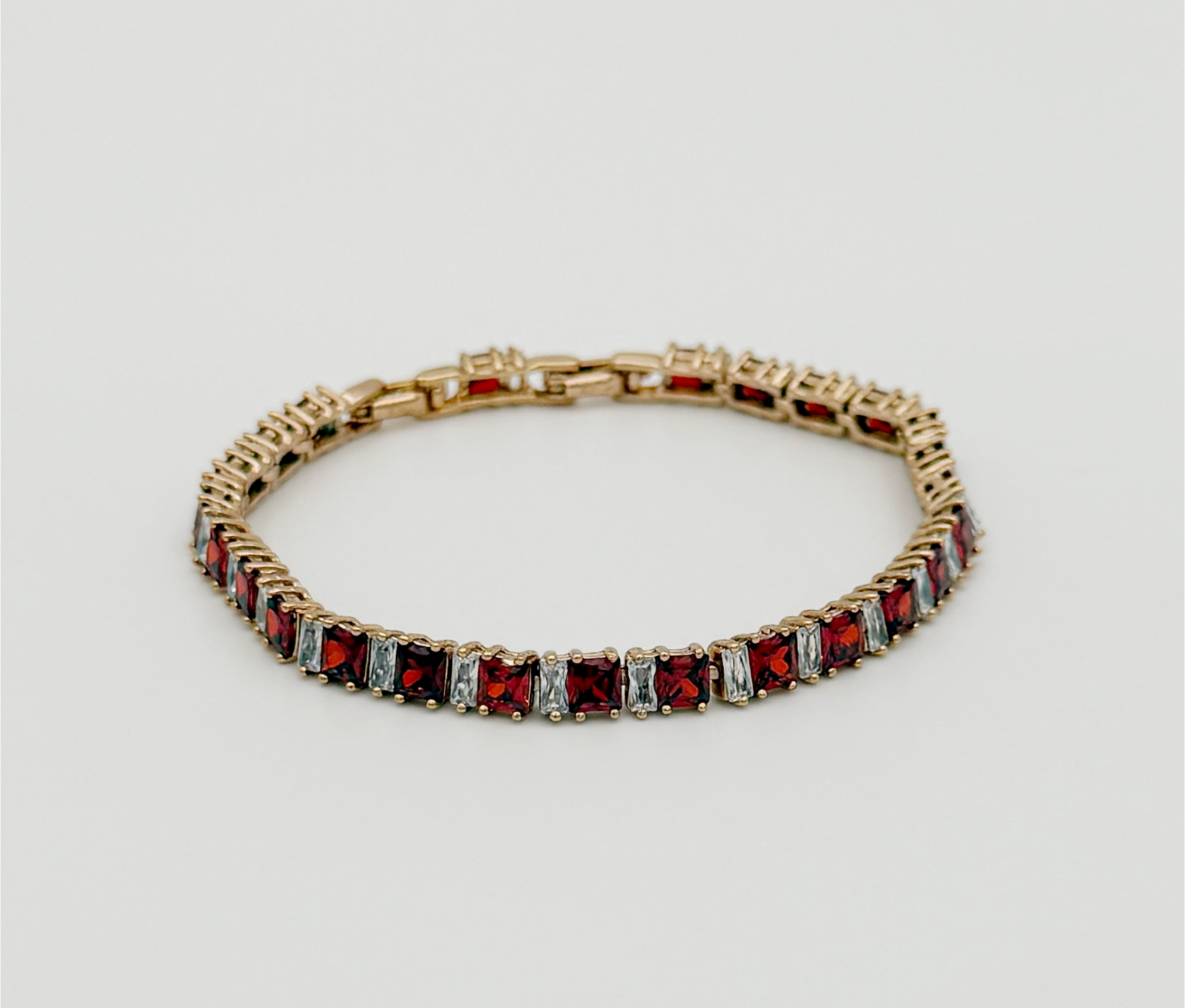 18K Rose Gold Plated Red Velvet Su Yolu Bileklik