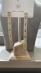 18K Rose Gold Plated Shine Chain Dangle Küpe