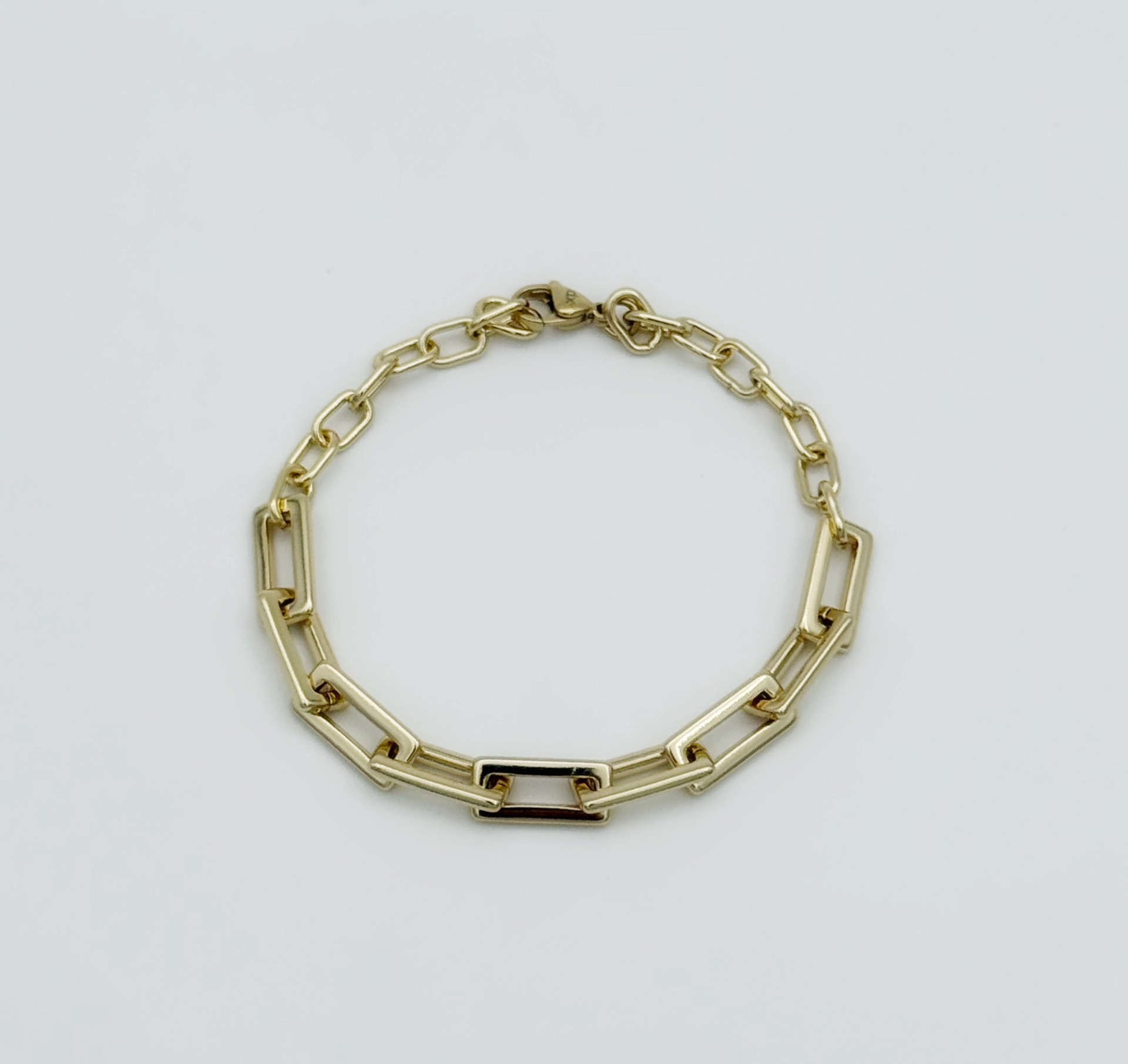 14K Gold Plated Rectangle Ataç Zincir Bileklik