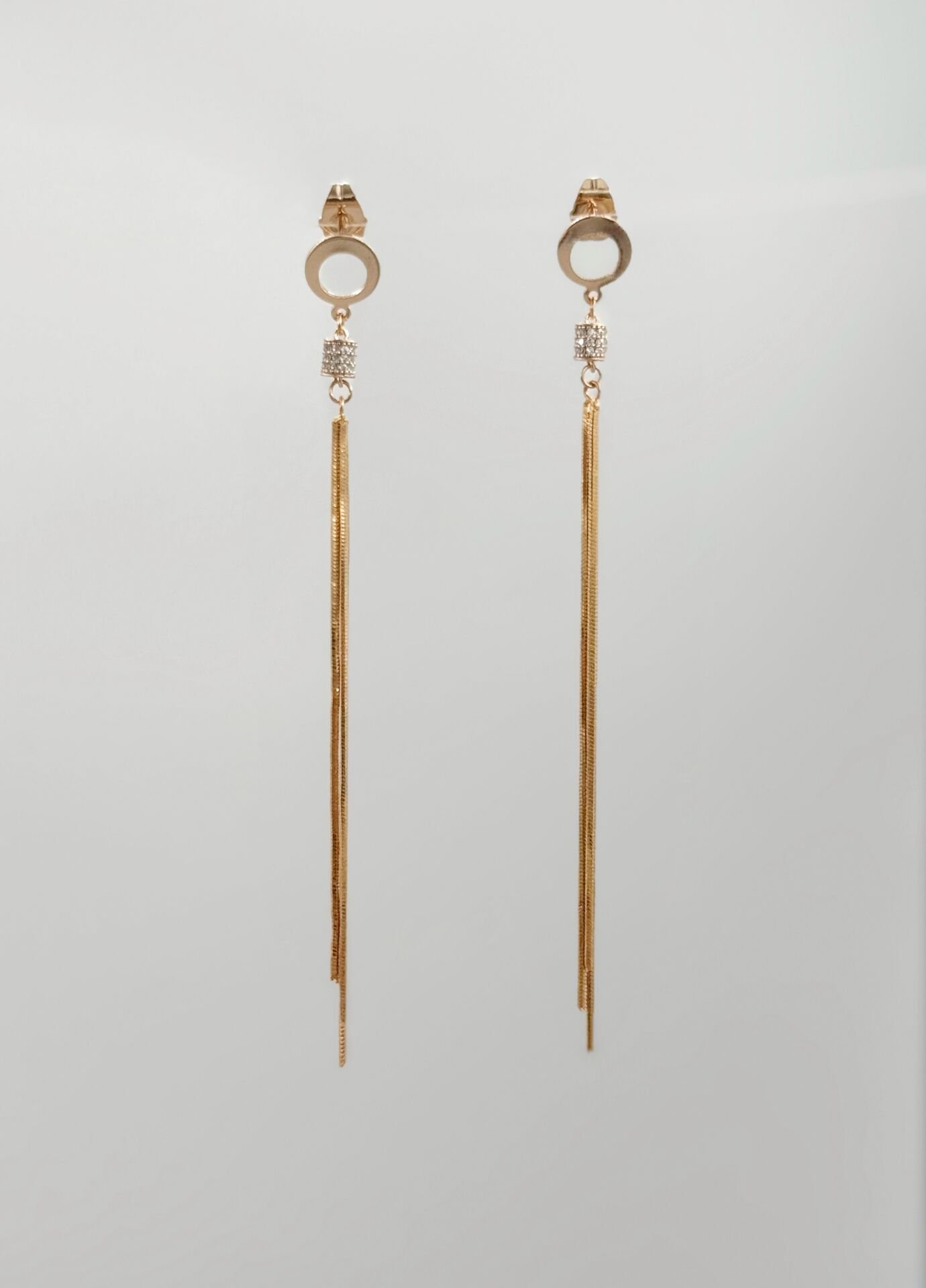 18K Rose Gold Plated Roll İtalian Chain Küpe