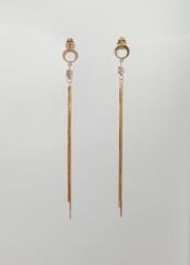 18K Rose Gold Plated Roll İtalian Chain Küpe