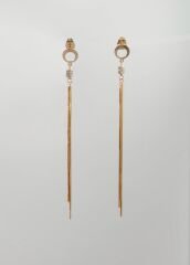 18K Rose Gold Plated Roll İtalian Chain Küpe