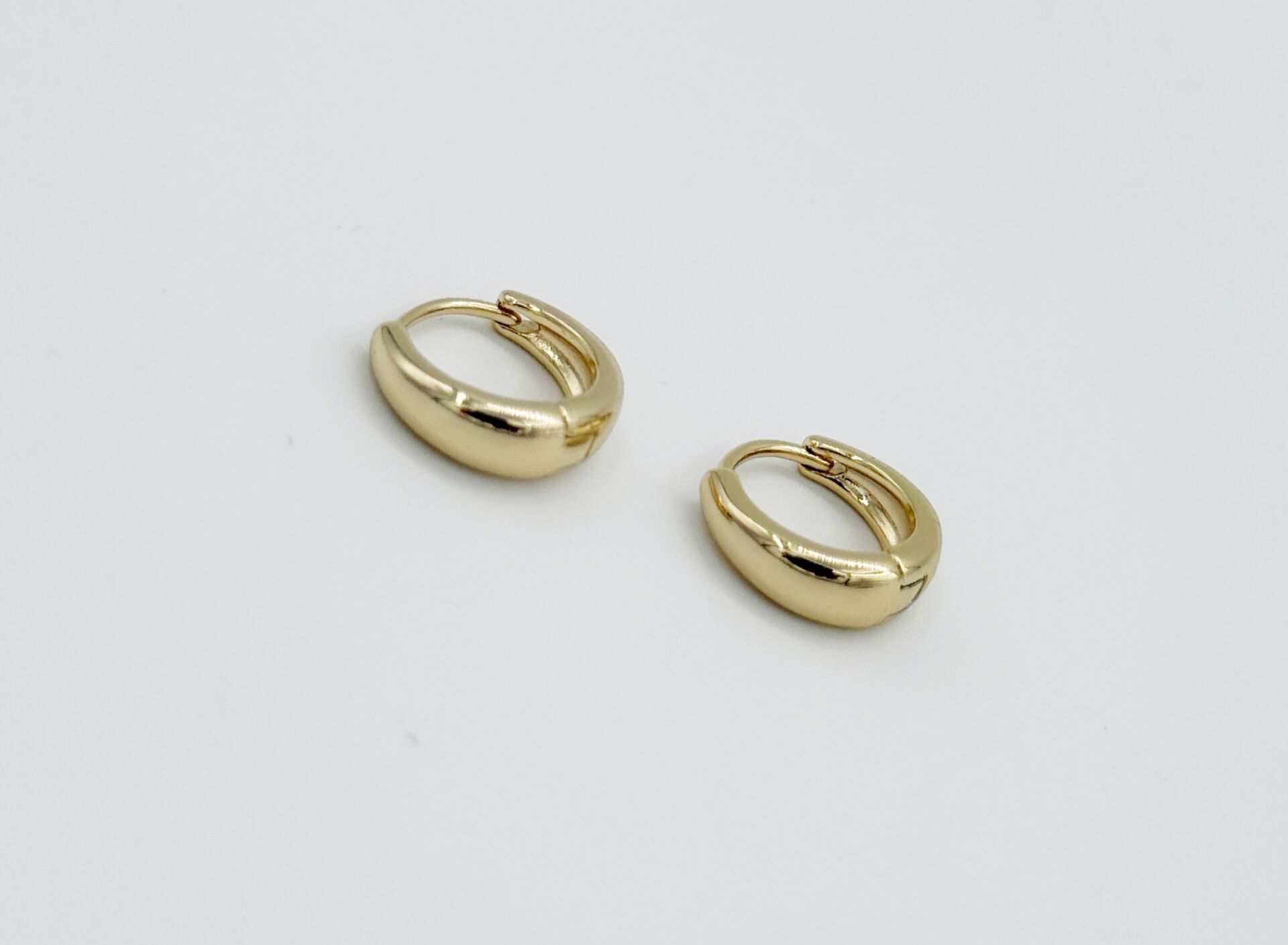 14K Gold Plated Minik Panier Hoop Küpe